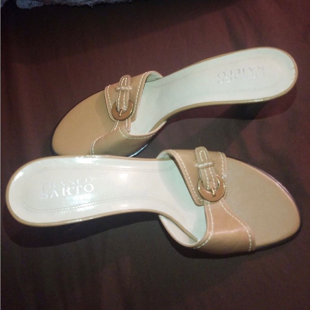 Franco Sarto, ladies tan size 10 mules